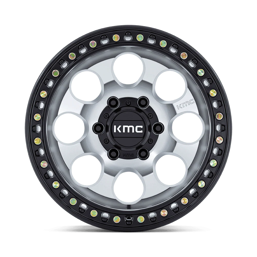 llantas 17x8.5 6x139.7/10 kmc riot machined w/satin black lip cb106, - RunaX