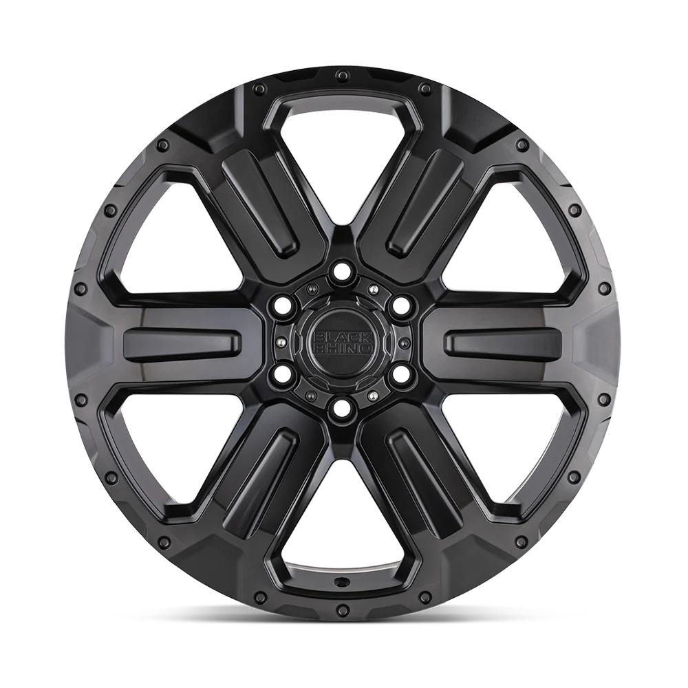 llantas 17x8.5 6x139.7/12 black rhino wanaka matte gunmetal w/brushe - RunaX