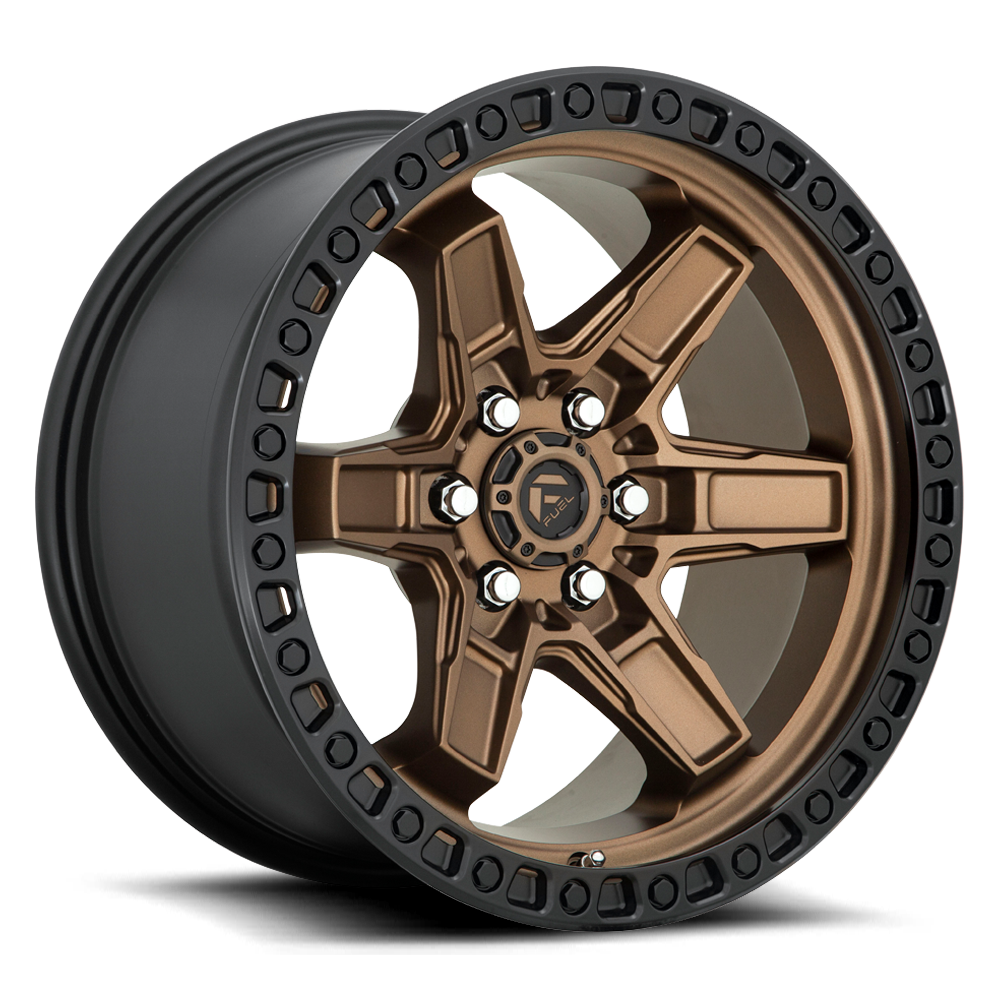 llantas fuel kicker 17x9 6x139.7 -12 106.1 matte bronze black lip - RunaX