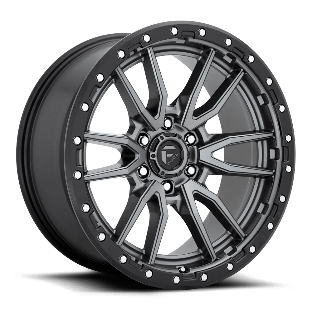 llantas fuel rebel 17x9 6x139.7 -12 106.1 matte gun metal black lip - RunaX