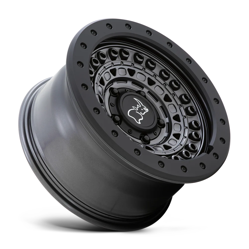 llantas 17x8.5 5x127/-18 black rhino barricade gun black/black rock - RunaX