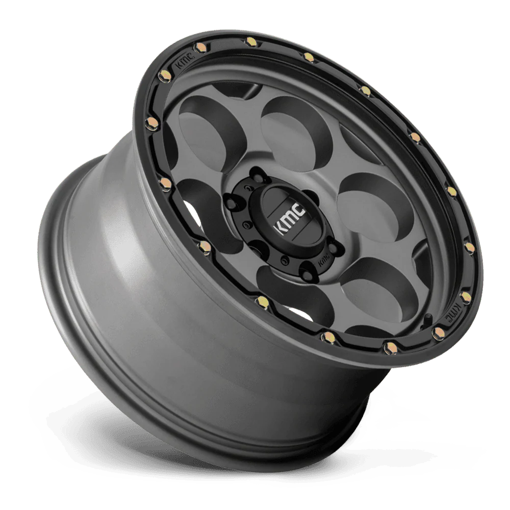 llantas 17x8.5 6x139.7/00 kmc dirty harry satin gray w/blk lip cb106 - RunaX