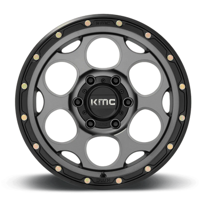 llantas 17x8 5 6x139 7 00 kmc dirty harry satin gray w blk lip cb106 - RunaX