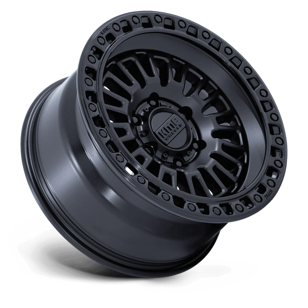 llantas 17x8.5 6x139.7/00 kmc km554 aztec matte black w/gloss black - RunaX