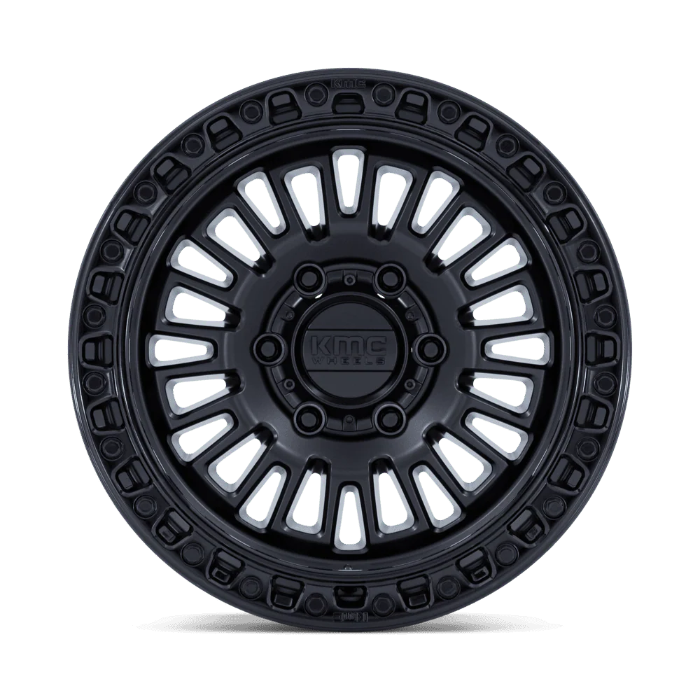 llantas 17x8.5 6x139.7/00 kmc km554 aztec matte black w/gloss black - RunaX