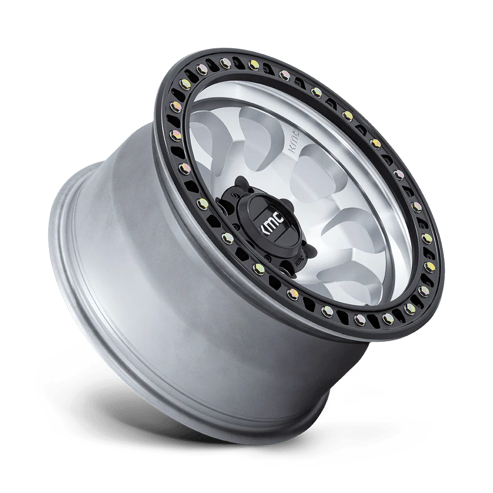 llantas 17x8.5 6x139.7/10 kmc riot machined w/satin black lip cb106, - RunaX