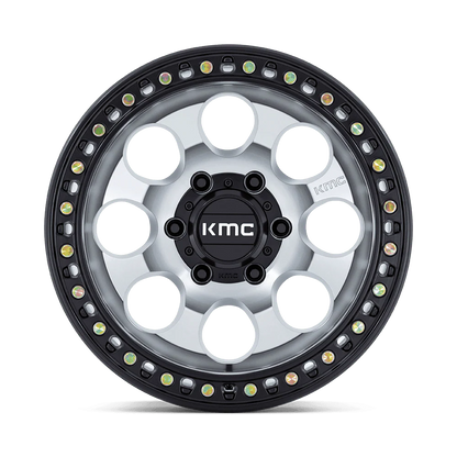 llantas 17x8.5 6x139.7/10 kmc riot machined w/satin black lip cb106, - RunaX