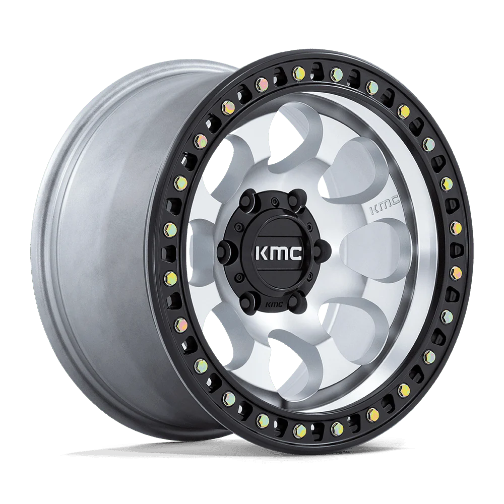 llantas 17x8.5 6x139.7/10 kmc riot machined w/satin black lip cb106, - RunaX
