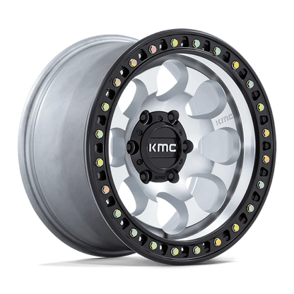 llantas 17x8.5 6x139.7/10 kmc riot machined w/satin black lip cb106, - RunaX