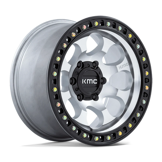 llantas 17x8.5 6x139.7/10 kmc riot machined w/satin black lip cb106, - RunaX