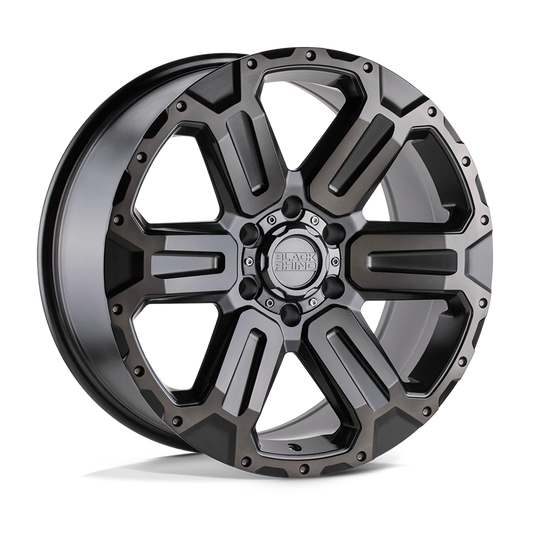 llantas 17x8.5 6x139.7/12 black rhino wanaka matte gunmetal w/brushe - RunaX