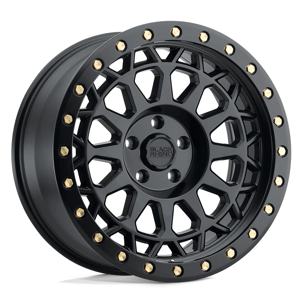 llantas 17x9.0 6x139.7/-12 black rhino primm matte black brass bolts - RunaX
