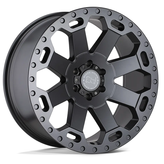 llantas 17x9.0 6x139.7/-12 black rhino warlord  matte black w/machin - RunaX