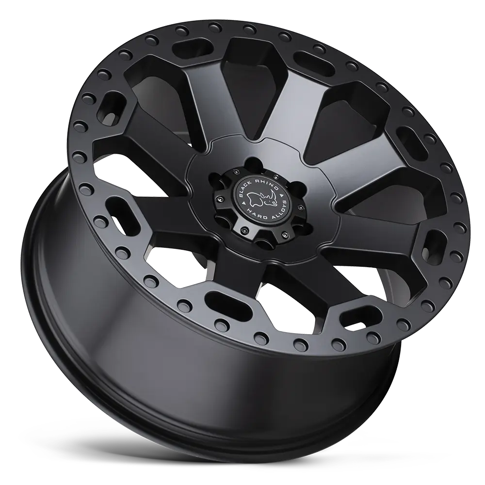 llantas 18x9.0 6x139.7/-12 black rhino warlord matte black w/machine - RunaX