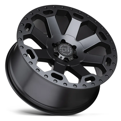 llantas 18x9.0 6x139.7/-12 black rhino warlord matte black w/machine - RunaX