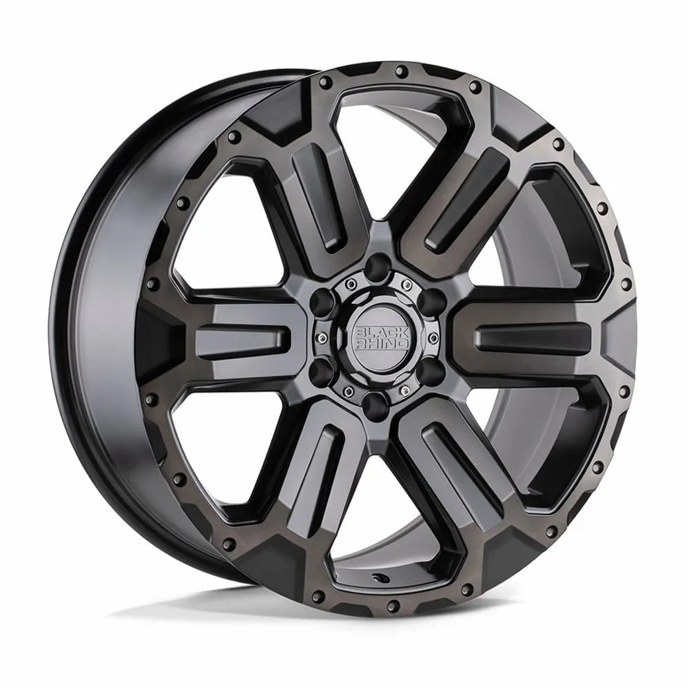 llantas 17x8 5 6x139 7 12 black rhino wanaka matte gunmetal w brushe - RunaX