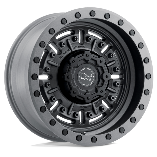 llantas 17x8 5 6x139 7 18 black rhino abrams textured matte gunmeta - RunaX