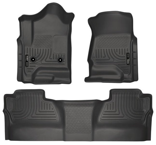 pisos de goma delantero y trasero rígido chevrolet silverado crew cab 2014-2018 - RunaX