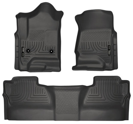pisos de goma delantero y trasero rígido chevrolet silverado crew cab 2014-2018 - RunaX