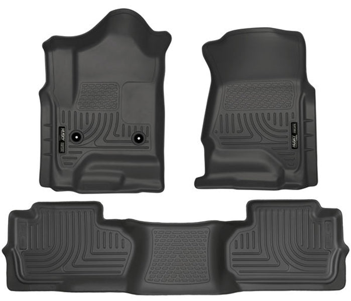 pisos de goma delantero y trasero rígido chevrolet silverado double cab 2014-2018 - RunaX