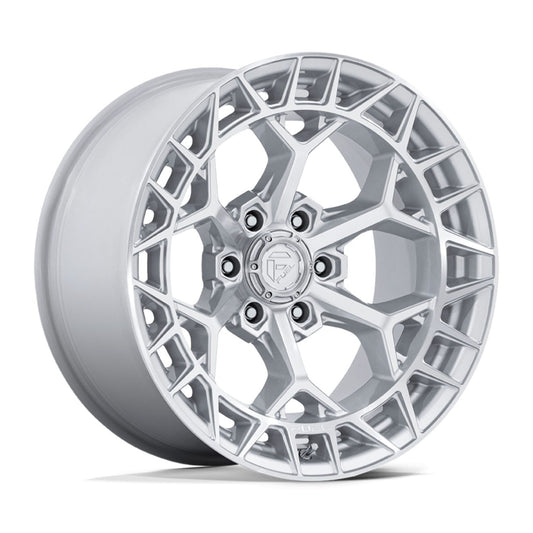 llantas fuel charger 17x9 6x139.7 -12 106.1 gloss silver w/ machine face - RunaX