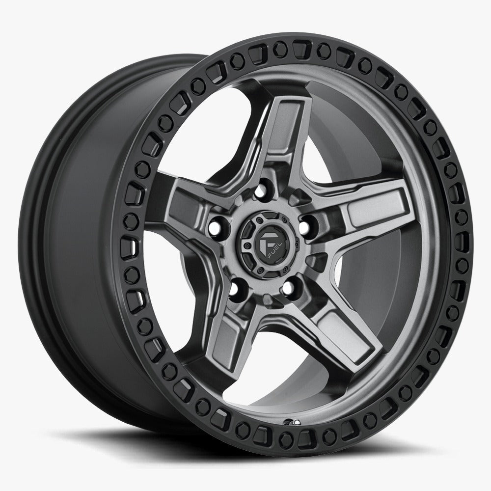 llantas fuel kicker 17x9 5x127 -12 71.5 matte gun metal black lip - RunaX