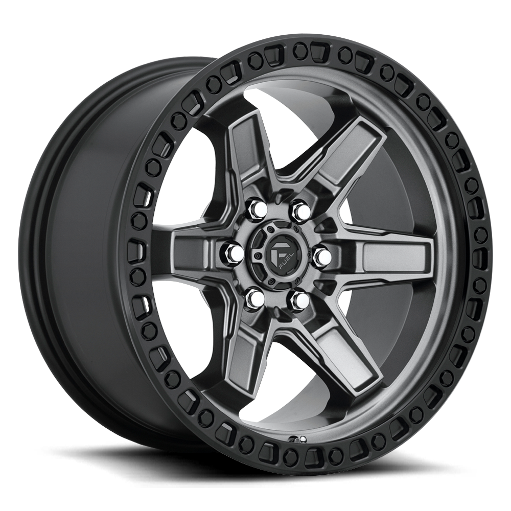 llantas fuel kicker 17x9 6x139.7 -12 106.1 matte gun metal black lip - RunaX