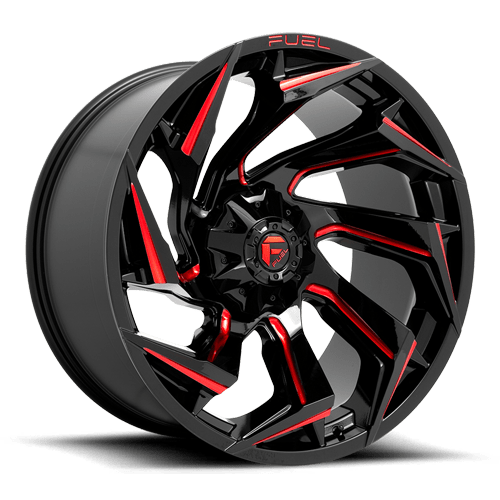 llantas fuel reaction 17x9 6x135/139.7 -12 106.1 gloss black red milled - RunaX