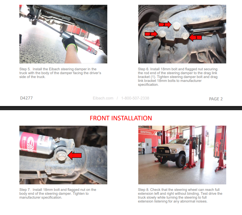 amortiguador dirección eibach ram 2500 14 24