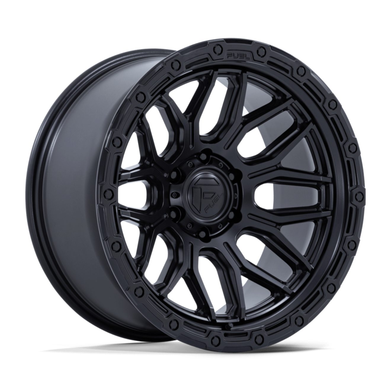 llantas fuel surge 17x9 6x139.7 -12 106.1 matte black w/ gloss black lip - RunaX