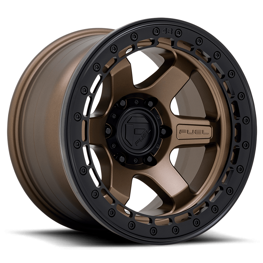 llantas fuel block 17x9 6x139.7 -12 106.1 matte bronze black lip - RunaX