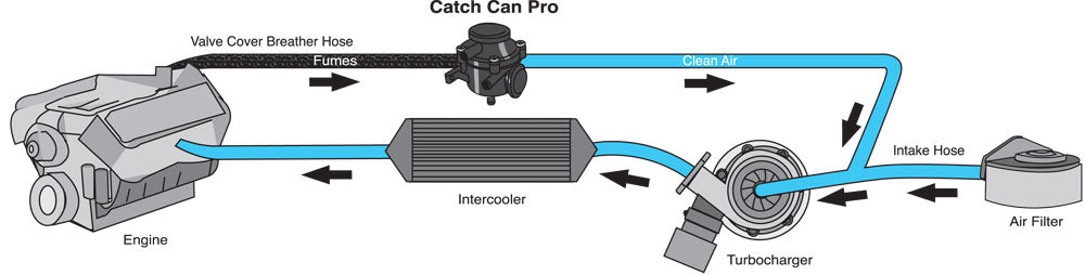 Diagrama de conexiones del separador de aceite Catch Can Pro Flashlube