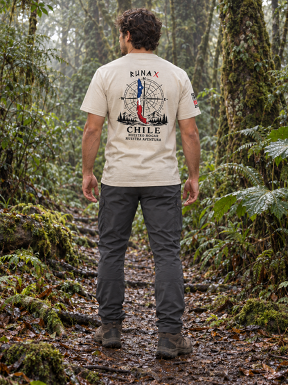 Polera Coordenada Misteriosa RunaX para hombre - diseño trasero Chile