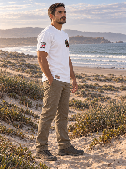 Polera Vikingo Patriota RunaX blanca para hombre - vista lateral