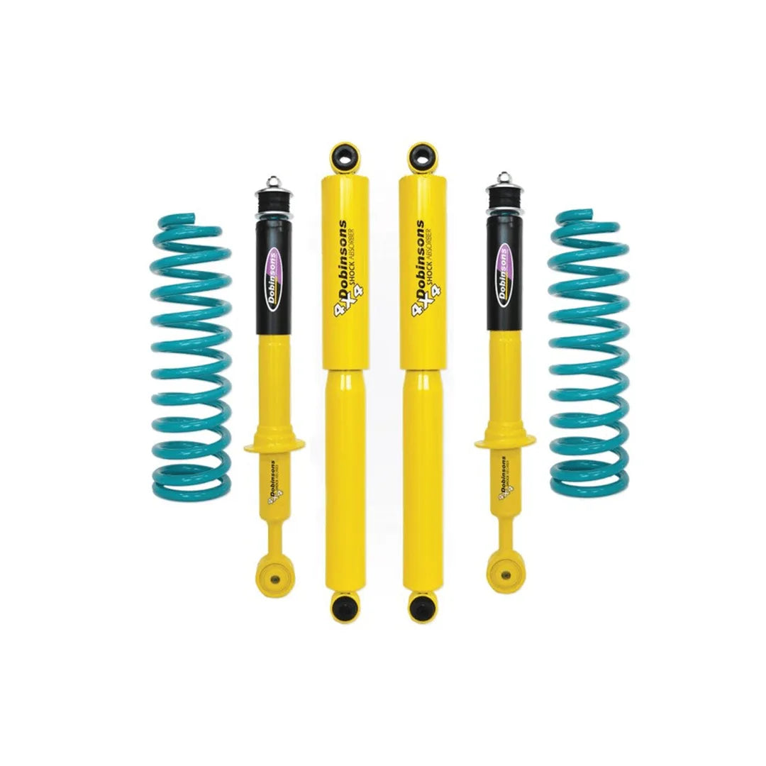 Suspensión Dobinsons Twin Tube, imagen referencial de componentes; el kit puede variar según el vehículo.